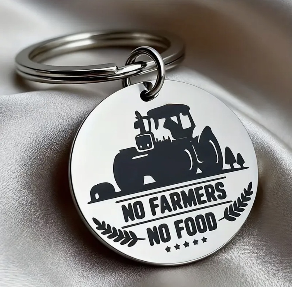 3/$25 No Farmers No Food Agriculture Farmers Ranchers Stainless Steel Keychain